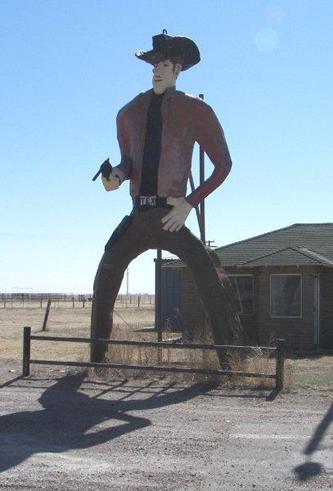 Cowboy sign in Conlen Texas