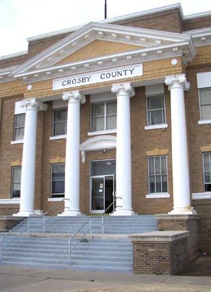 TX Crosby County Courthouse Portico