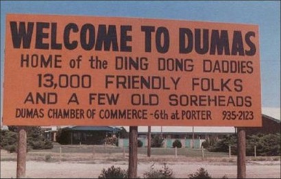 Dumas, Texas  welcome sign