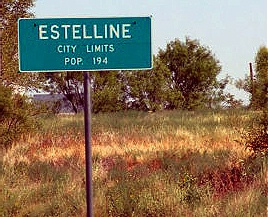 Estelline Texas city limits POP sign