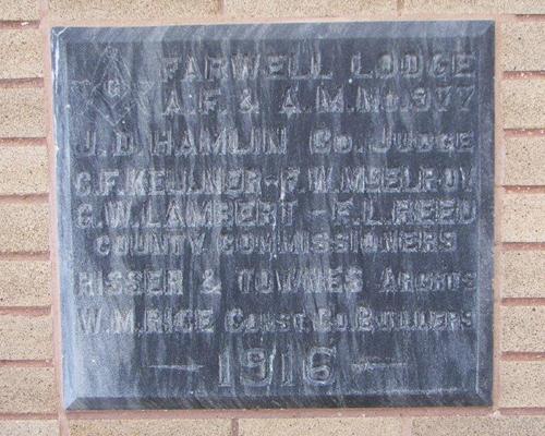 Farwell, Texas - Parmer County Courthouse  cornerstone