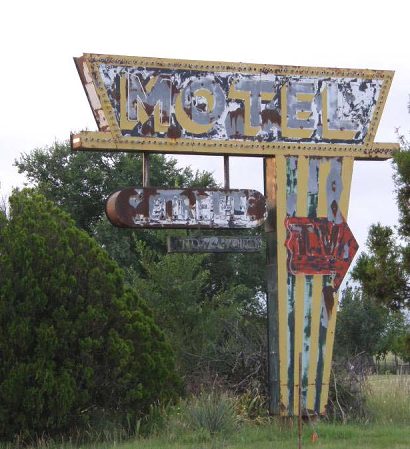 Follett Tx Motel Old Neon, No Vacancy