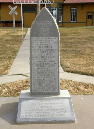World War II Memorial in Friona, Texas