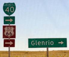 Glenrio sign and Old Route 66 sign