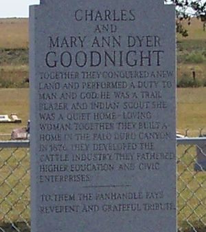Goodnight TX - Charles  and Mary  Ann Dyer Goodnight marker 