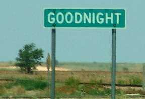 Goodnight Texas sign