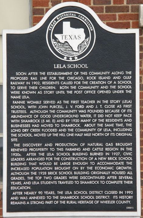 Lela Texas - Lela  School historical marker