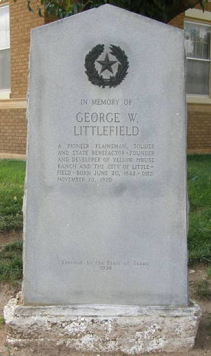 George W Littlefield Marker in Littlefield Tx