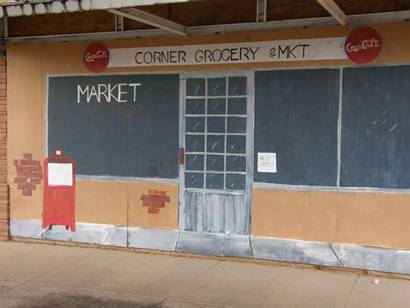 Lorenzo Tx - Street Painted Wall Mural of Corner Grocery Market
