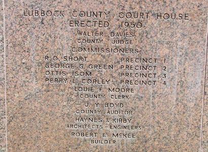 Lubbock, Texas - Lubbock County Courthouse cornerstone 