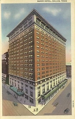 Dallas TX Baker Hotel old post card