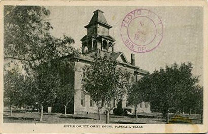 Paducah Texas - 1894 Cottle County Courthouse old post card