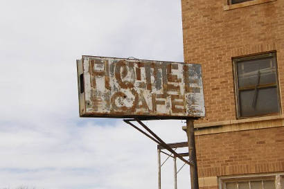 Paducah Texas - Old Cottle Hotel Cafe sign