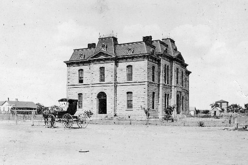 Concho County Courthouse vintage photo, Paint Rock Texas old photo