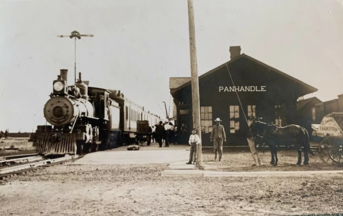 Panhandle Texas railroad depot old photo