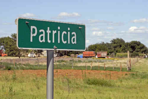 Patricia, Texas road sign, Dawson County