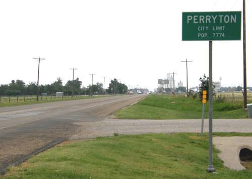 Perryton TX City Limit Pop sign