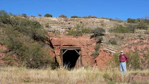Texas railroad tunnel on Rails to Trails trail near Quitaque Texas