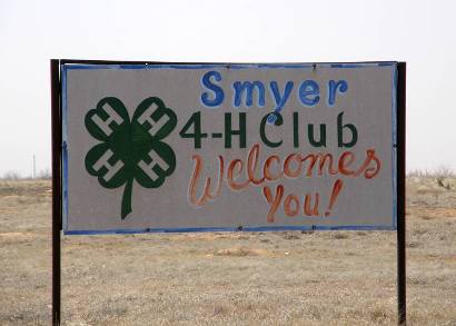 TX Smyer  4-H Club Welcome Sign