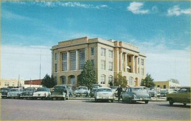 Scurry County Courthouse tower removed, Snyder Texas  1950s