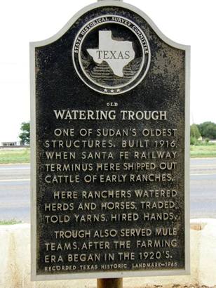 Sudan Tx Old Watering Trough Historical Marker