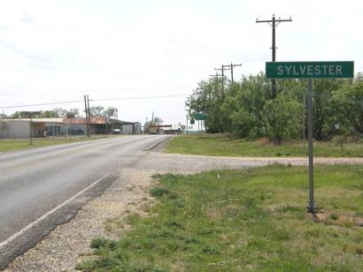 Sylvester Tx Road Sign on  farm road
