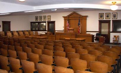Tahoka, Texas - Lynn County Courthouse district courtroom