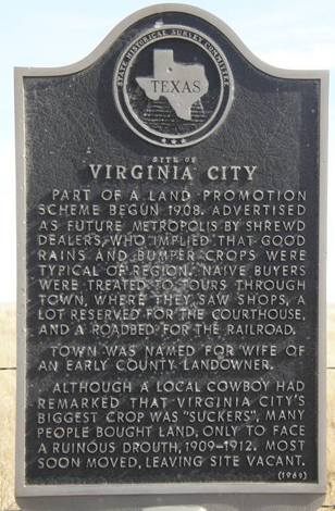 Virginia City TX - Historical Marker, Texas