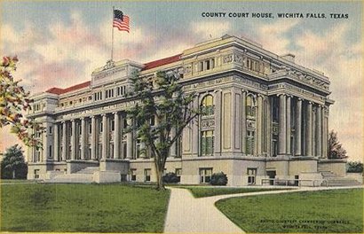 1916 Wichita County Courthouse before remodeling, Wichita Falls, Texas 1935 old post card
