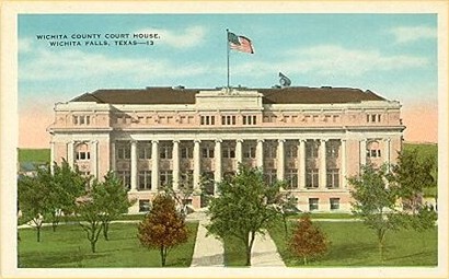 1916 Wichita County Courthouse before remodeling, Wichita Falls, Texas old postcard 