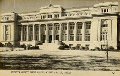 1916 Wichita County Courthouse before remodeling, Wichita Falls, Texas old postcard