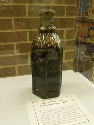 Bottle preserve of 1868, Columbus Texas
