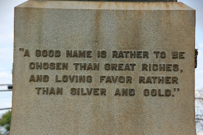 Inscription on John H. Reagan Memorial, Palestine, Texas