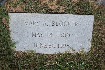 Mary A. Blocker tombstone