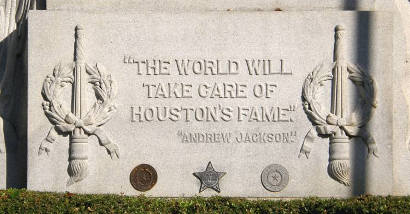 Huntsville Tx - Sam Houston Monument Inscription