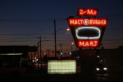 Malt n Burger Mart  Neon Sign in Rosenberg, Texas