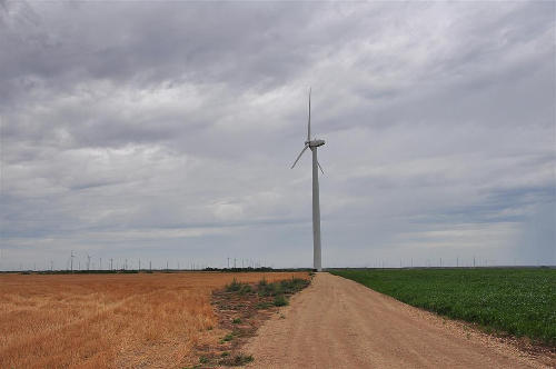 Wind farm north of Roscoe, Texas