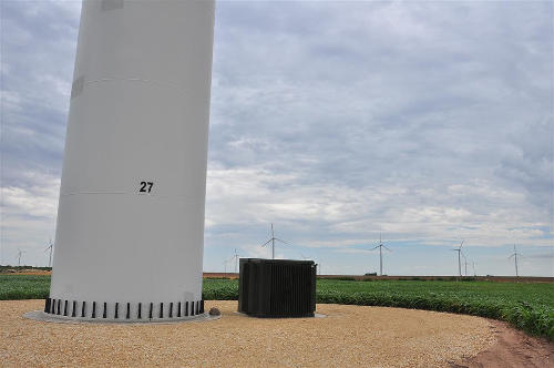 Wind turbine tower base -  Roscoe, Texas