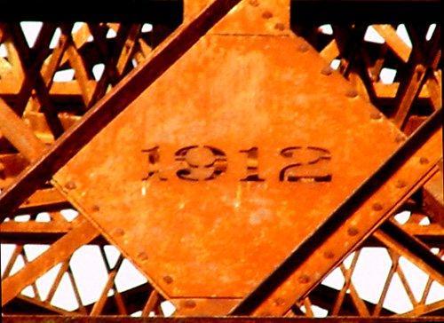 Brazos River Railroad Bridge date plate, near Snook Texas