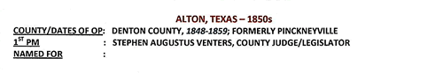 Alton TX - Denton County 1850s Postmark 