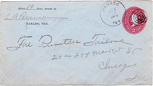 Barado TX  1901 postmark
