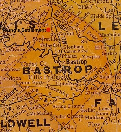 Bastrop County TX 1920 Map