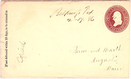 Belknap, Texas 1886 postmark 