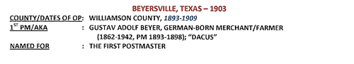 Beyersville, TX post office info