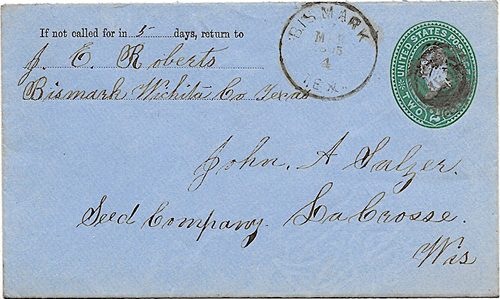 Bismark, Wichita County, Texas 1895 postmark