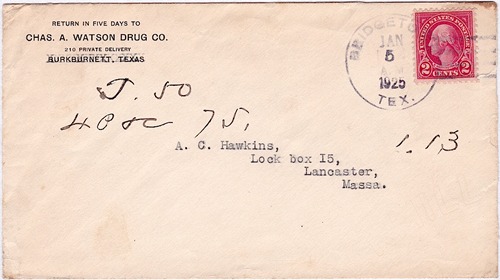 Bridgetown TX Wichita Co 1925 Postmark
