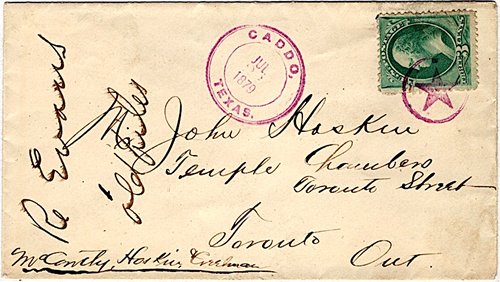 Caddo TX Stephens County 1879 Postmark 