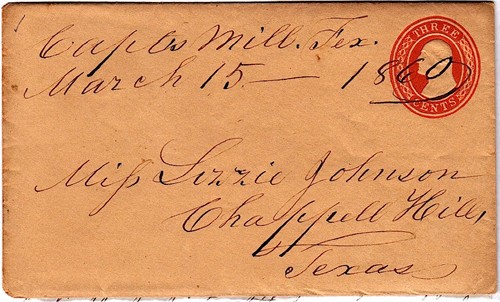 Capt's Mill TX 1860 postmark 