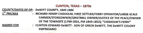 Clinton TX DeWitt County town & post office  info