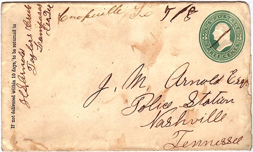 Crossville TX Bell County 1870 Postmark